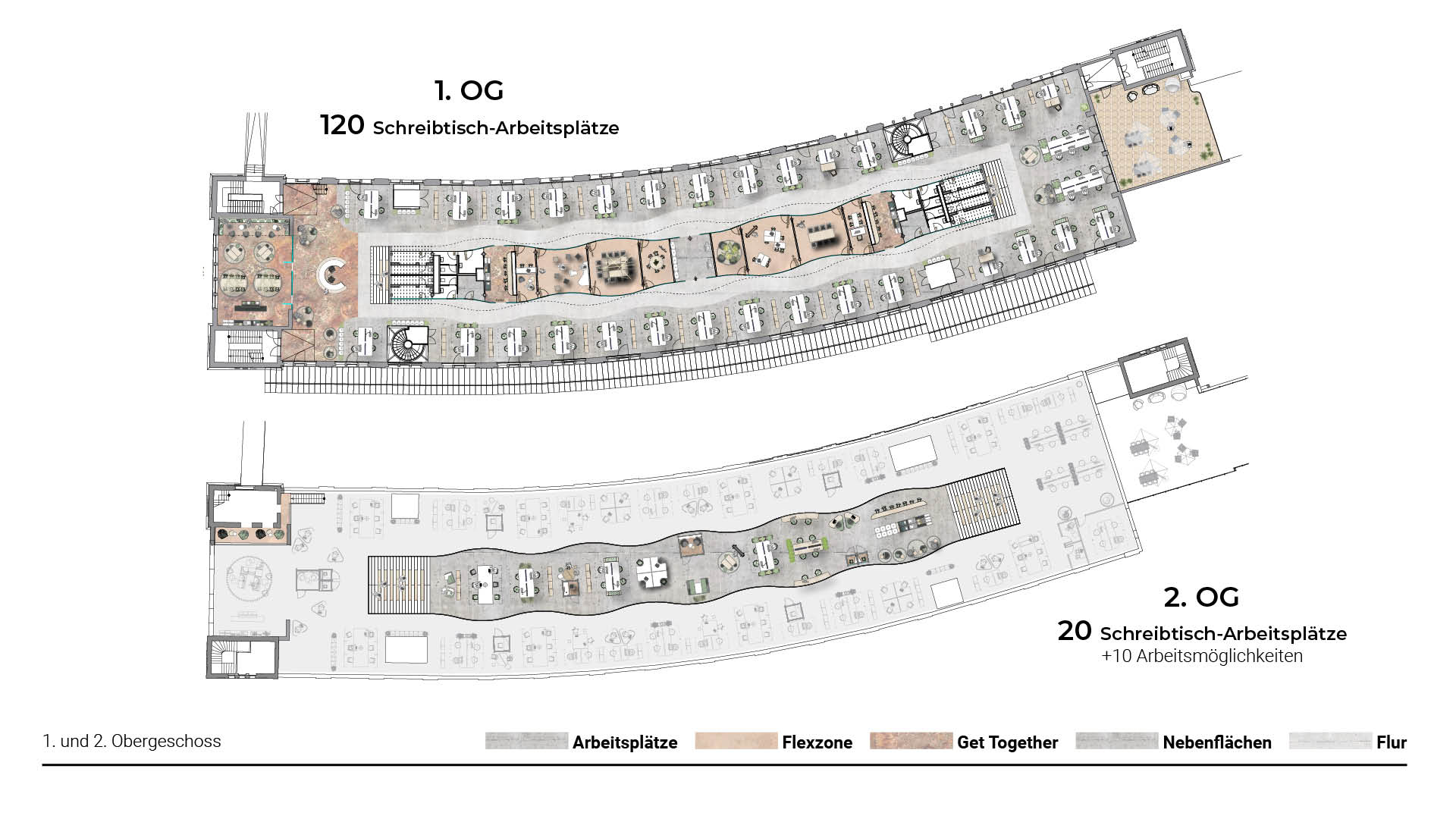 Grundriss der Bürofläche im Erdgeschoss der Eingangspackkammer im Postbahnhof